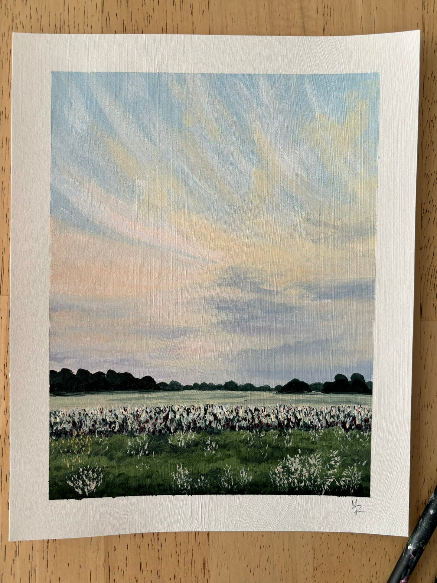 "Spring Evening" acrylic landscape painting