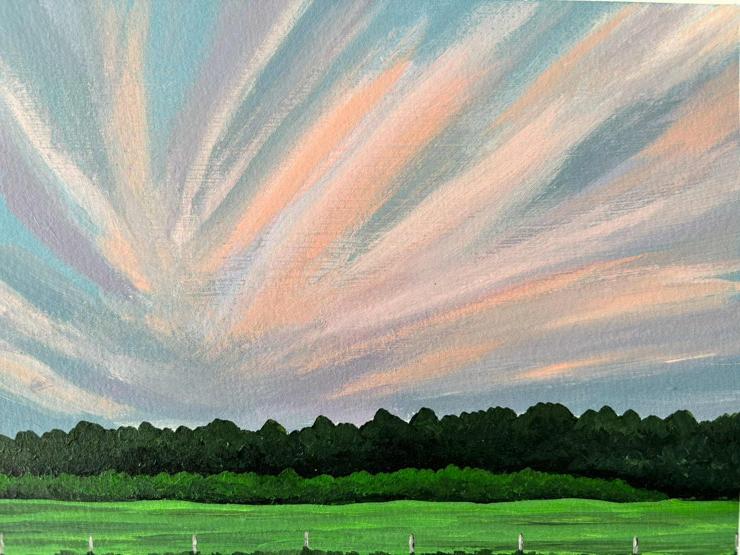 "Sky of Fire" acrylic landscape painting