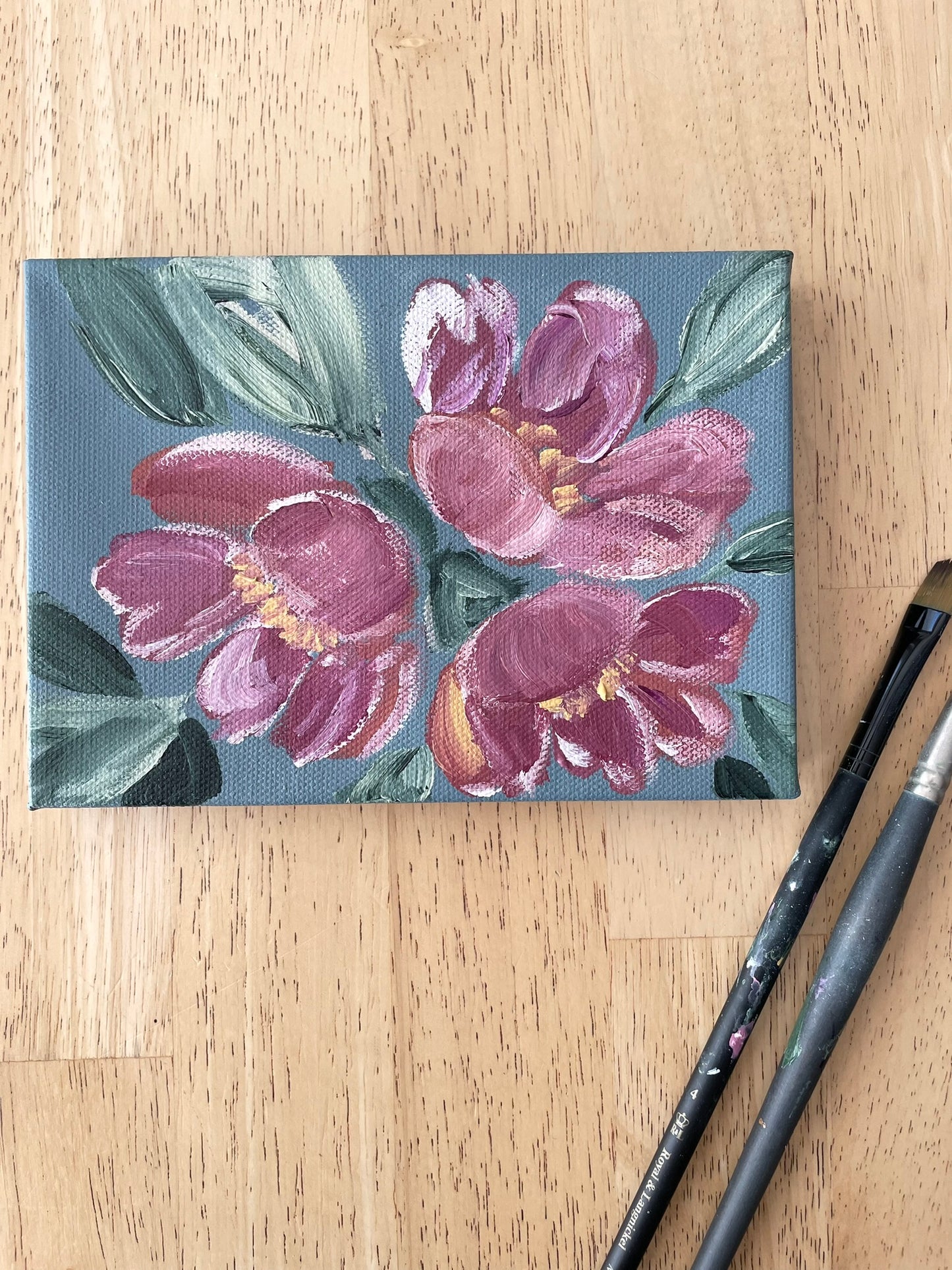 "Playful Peonies" acrylic painting