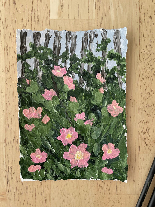 "Wild Roses" acrylic painting