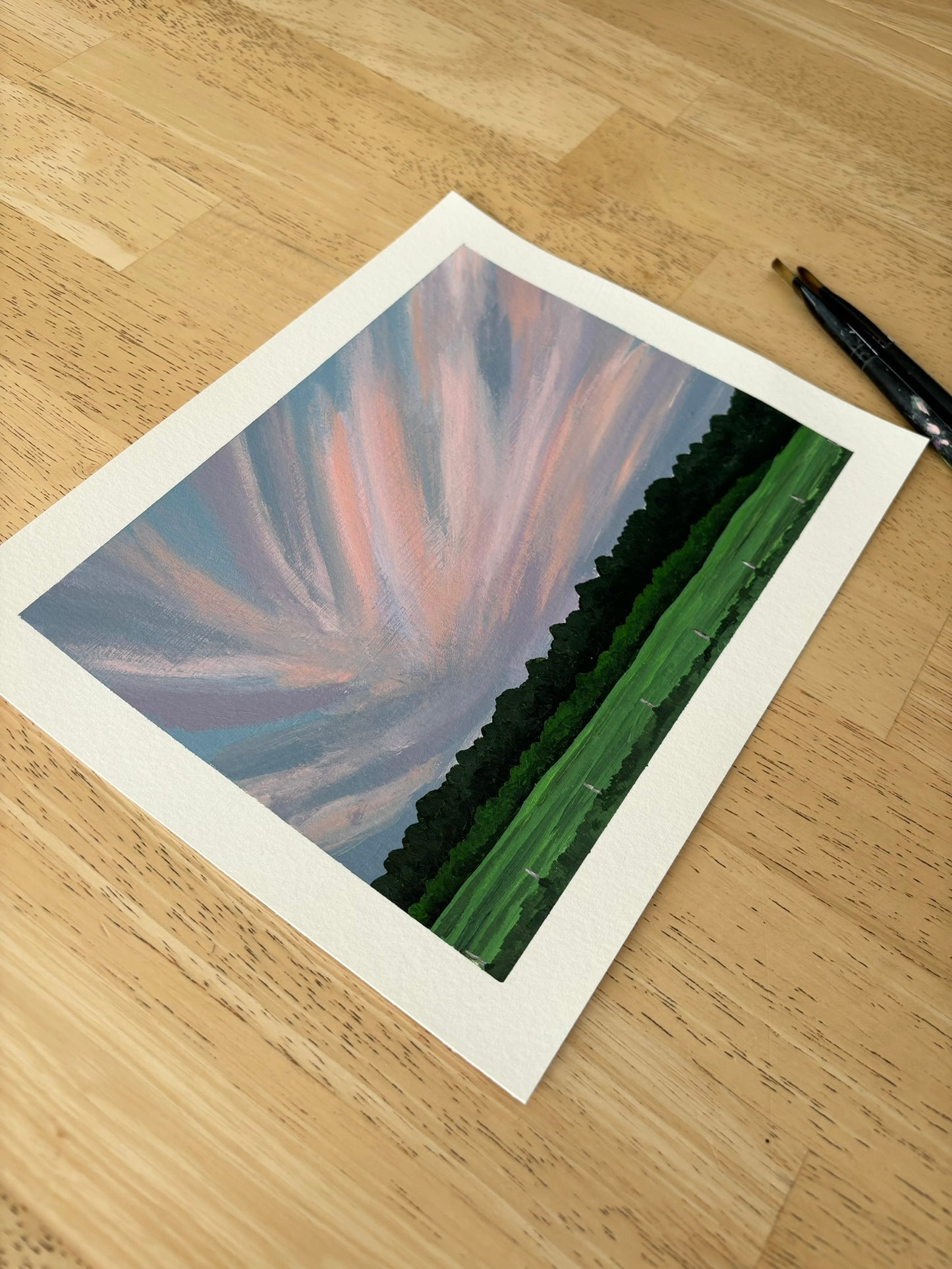 "Sky of Fire" acrylic landscape painting