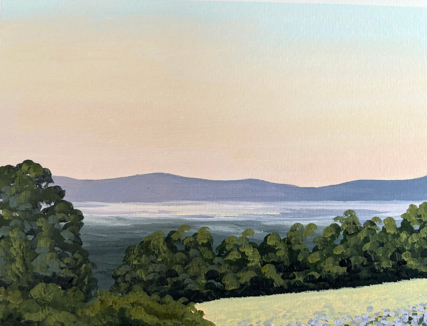 "Peaceful Morning" acrylic landscape painting