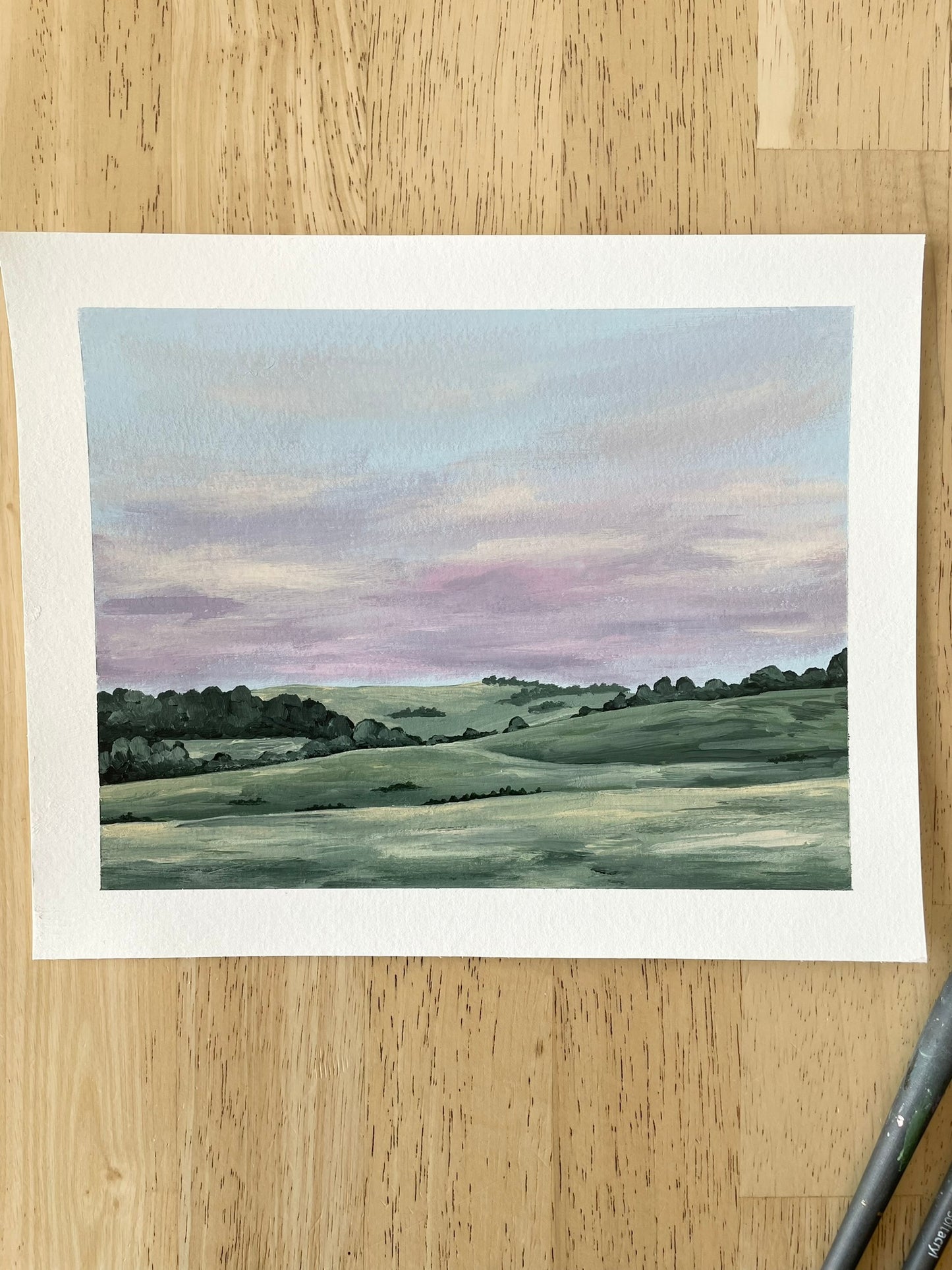 "Purple Skies" acrylic painting