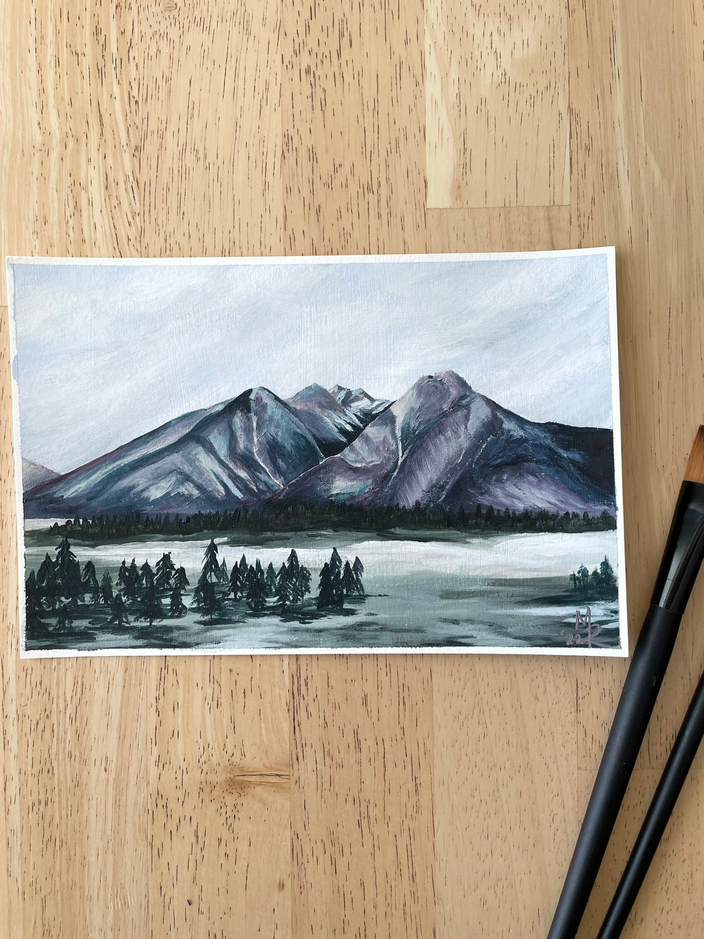 "November Mountains" acrylic painting