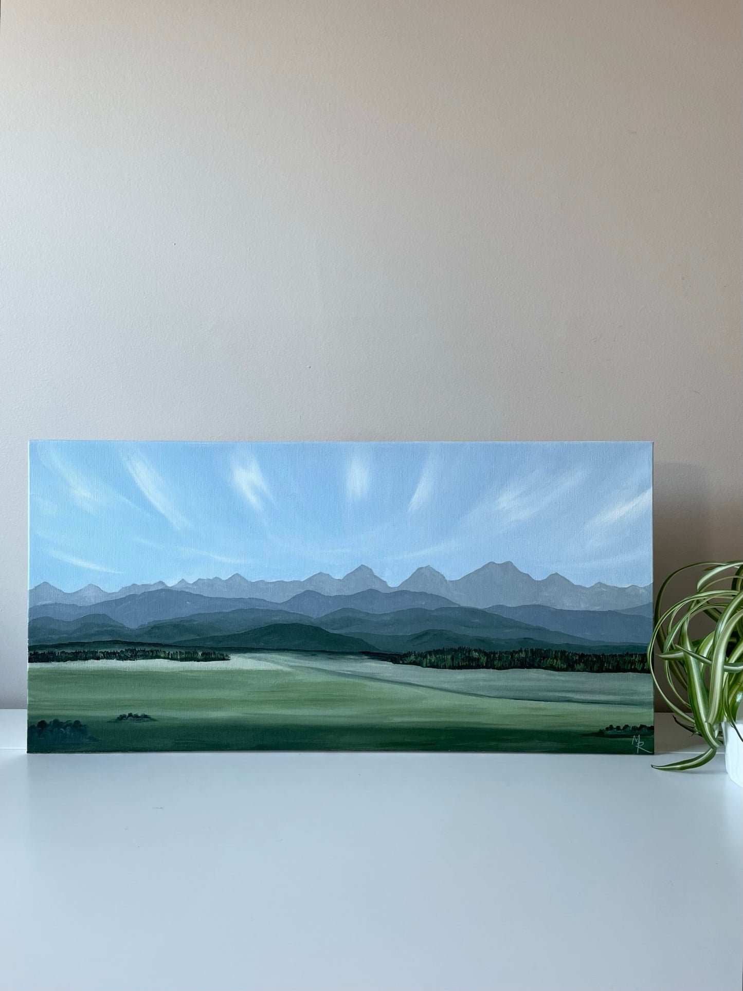 "The Mountains are Calling" acrylic painting