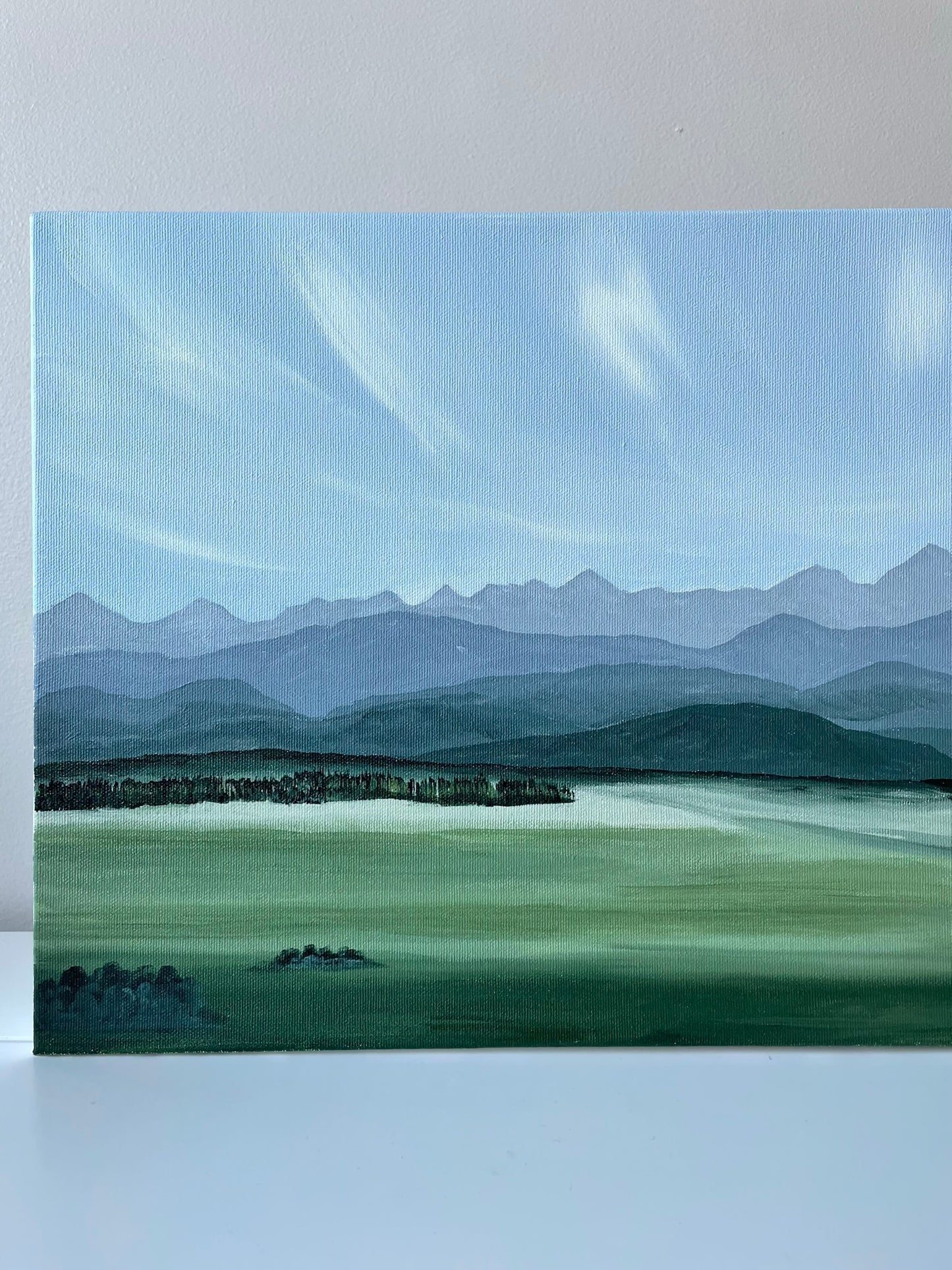 "The Mountains are Calling" acrylic painting