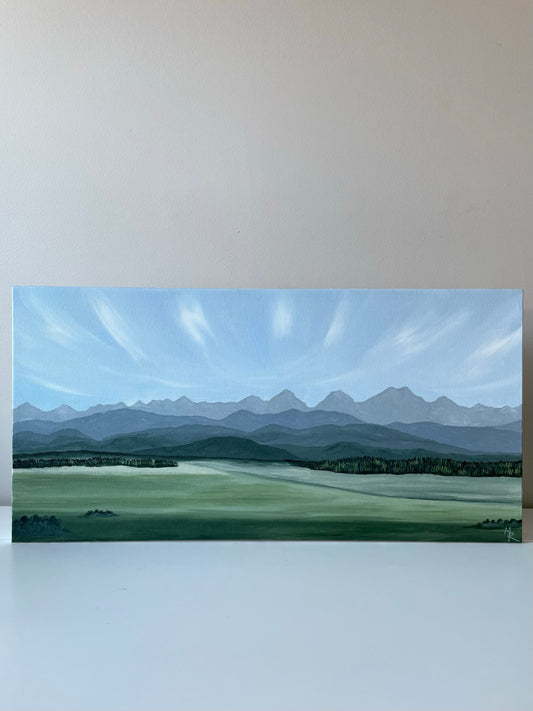 "The Mountains are Calling" acrylic painting