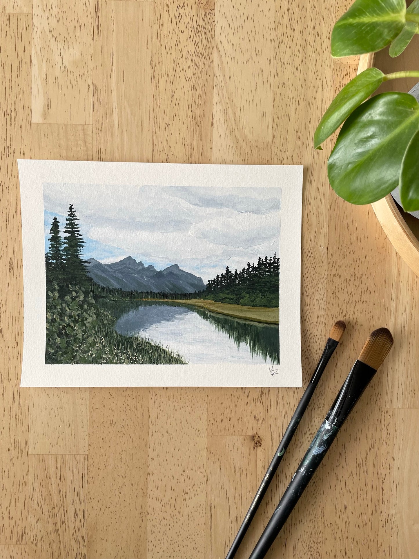 "Mountain Lake" acrylic painting