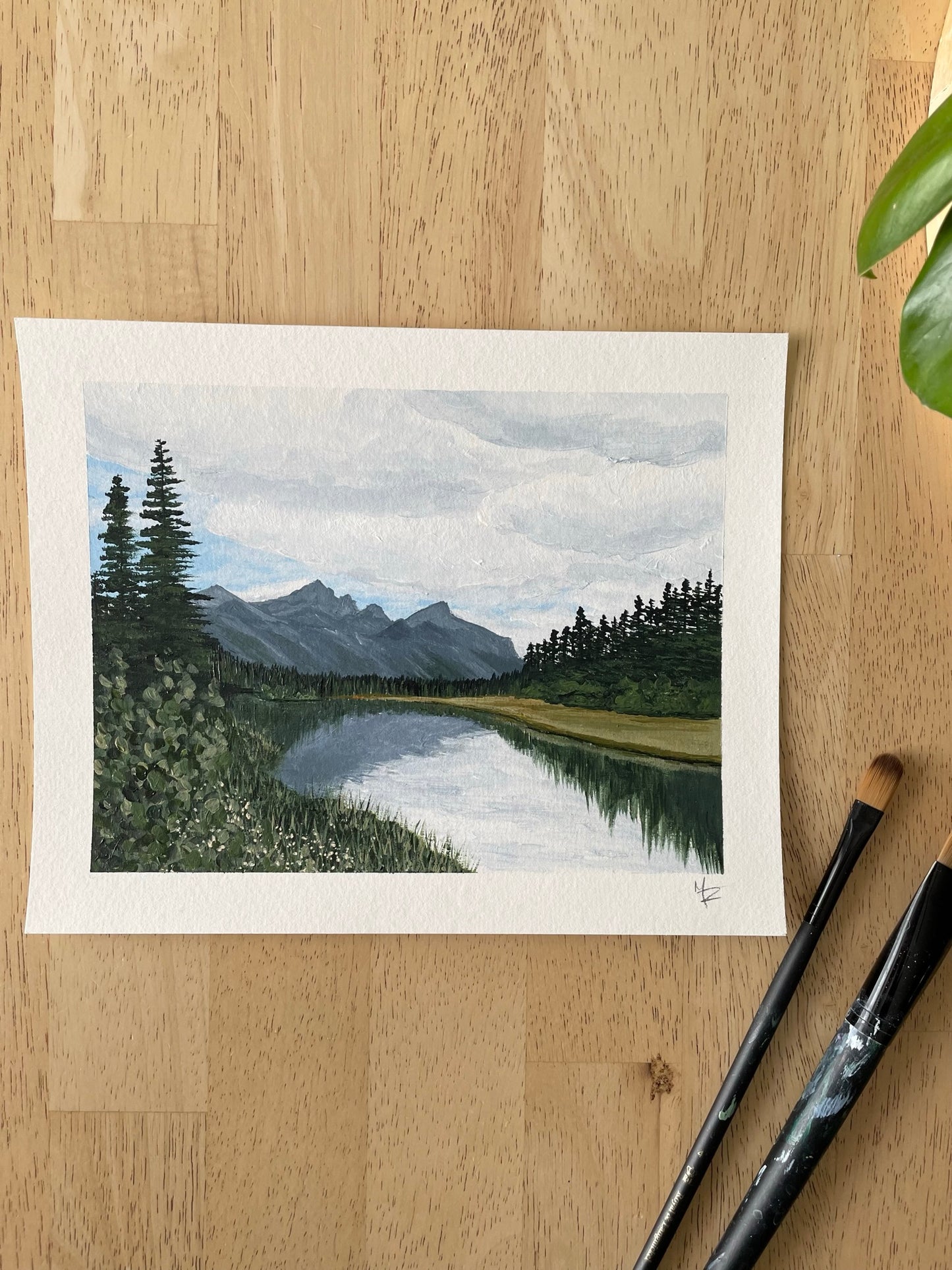 "Mountain Lake" acrylic painting