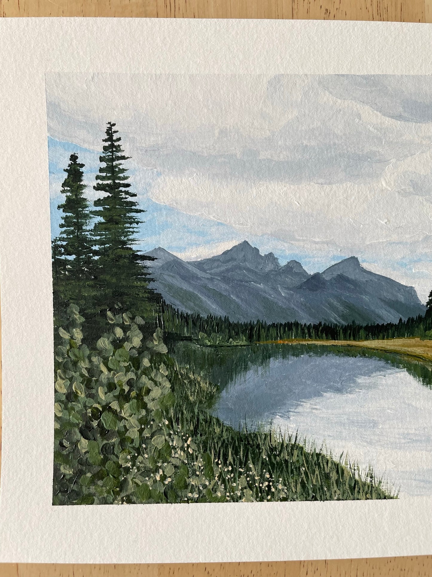"Mountain Lake" acrylic painting