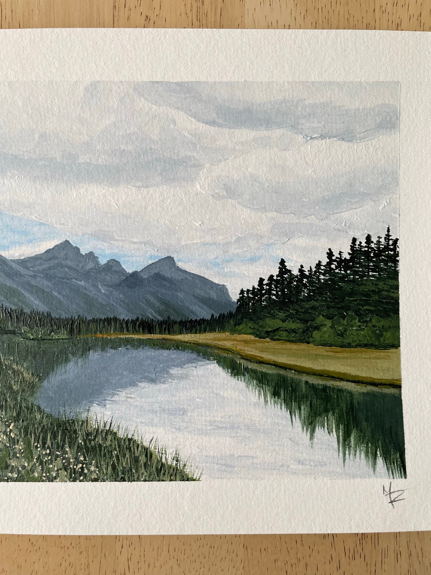 "Mountain Lake" acrylic painting