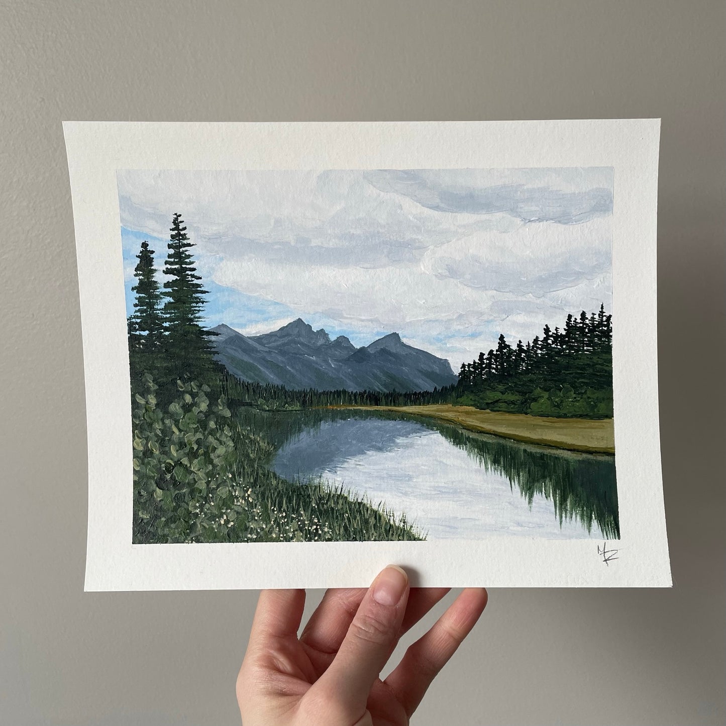 "Mountain Lake" acrylic painting