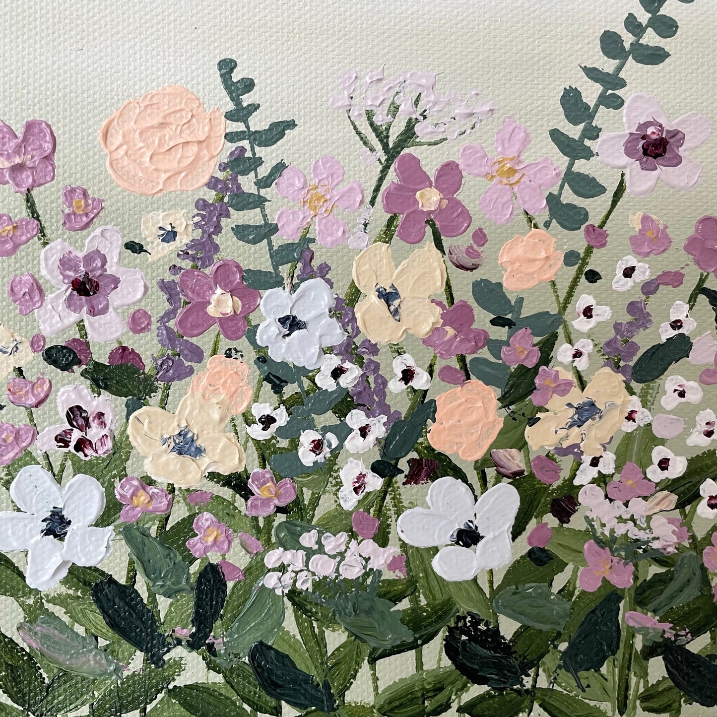 "Among the Wildflowers" acrylic painting